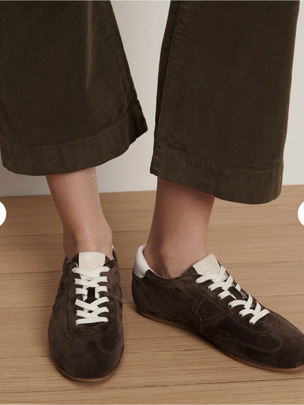 Veronica Beard Brown and White Suede Sneakers